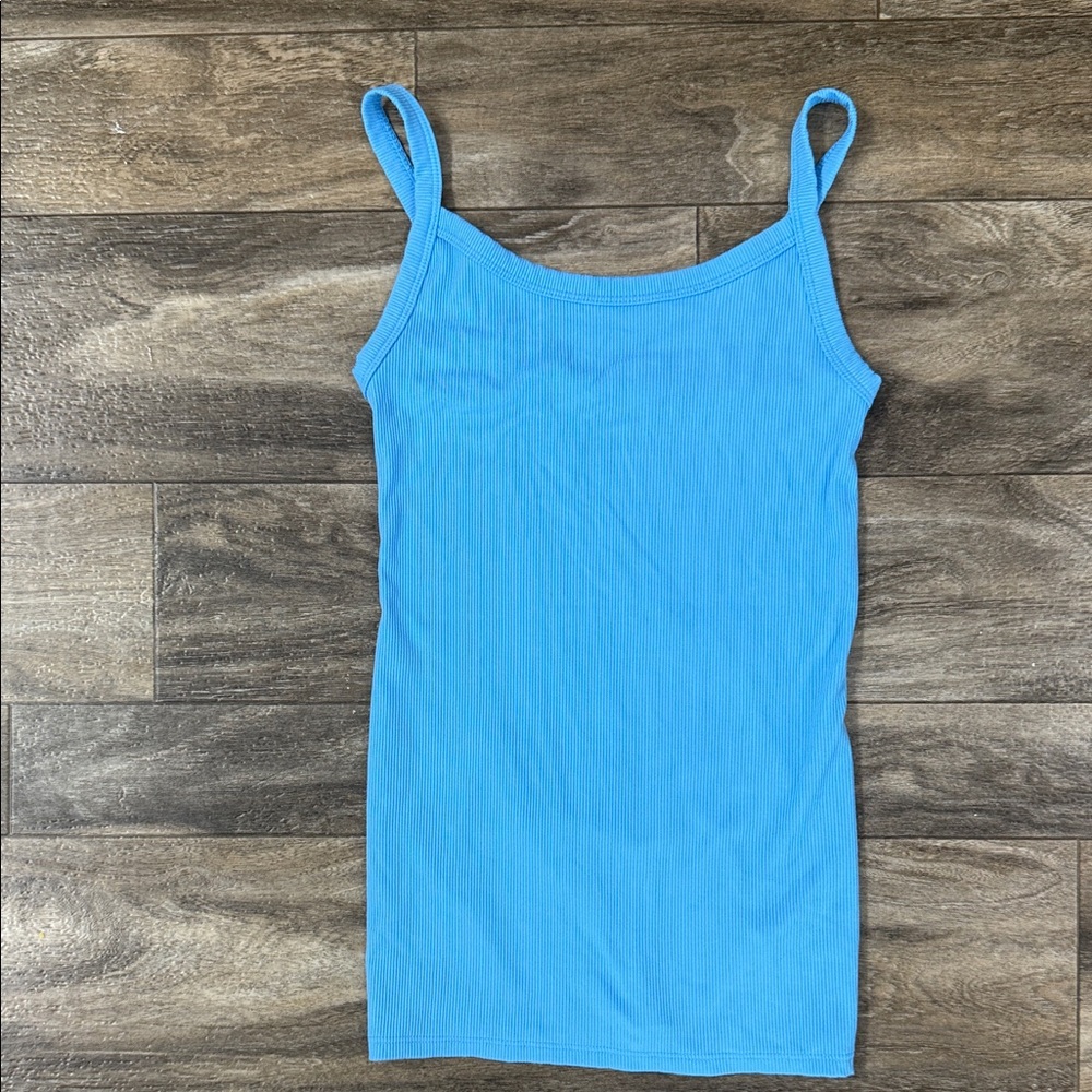 No Boundaries Bright Blue Ribbed Tank Top